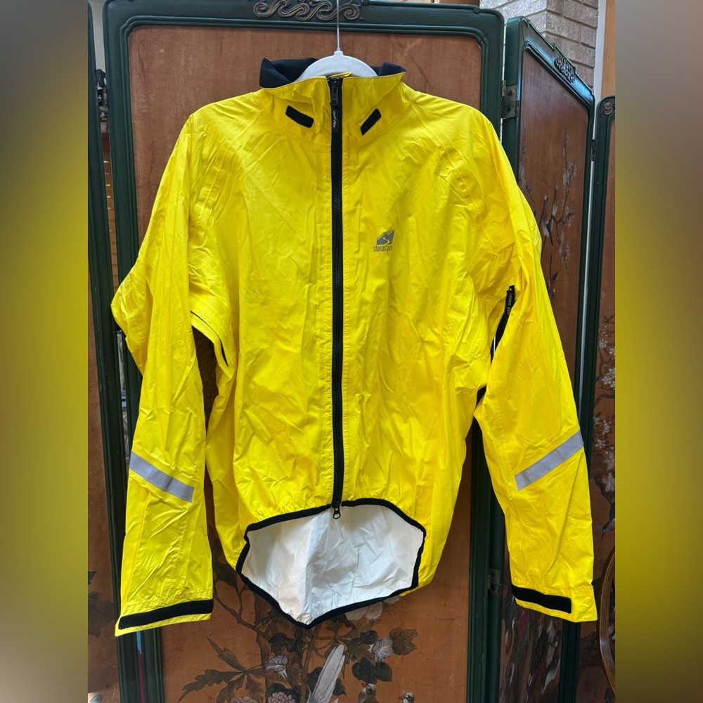 Shower pass cycling jacket men’s M bright yellow neon Reflective waterproof